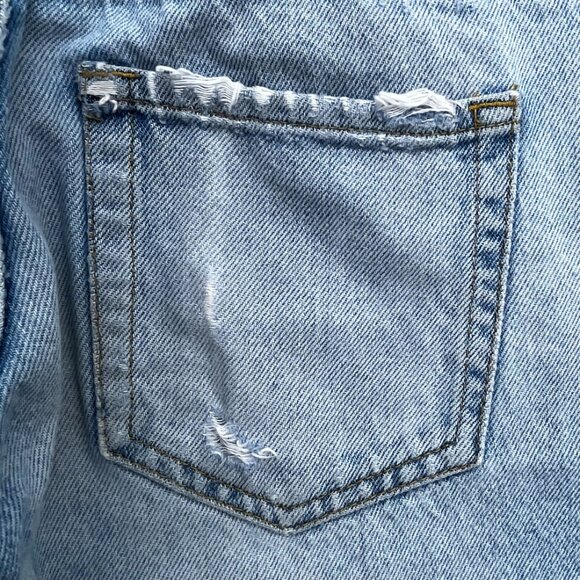 PACSUN LOW RISE BAGGY WIDE LEG JEANS WOMEN’S sz 23 Low Rise Destructed Hem - Picture 7 of 13